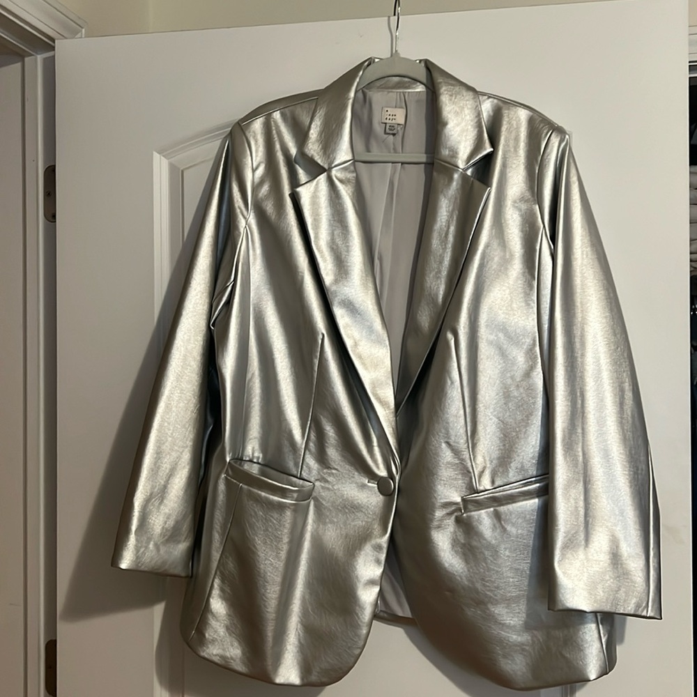 Silver metallic blazer